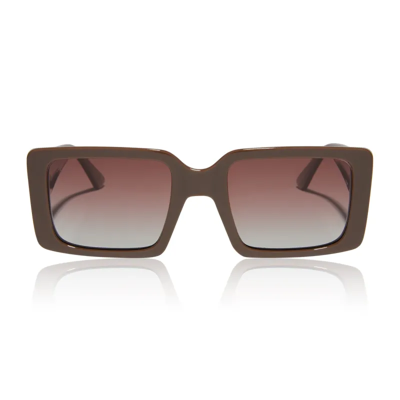 sunset - brown + brown gradient polarized sunglasses sold by Dime Optics