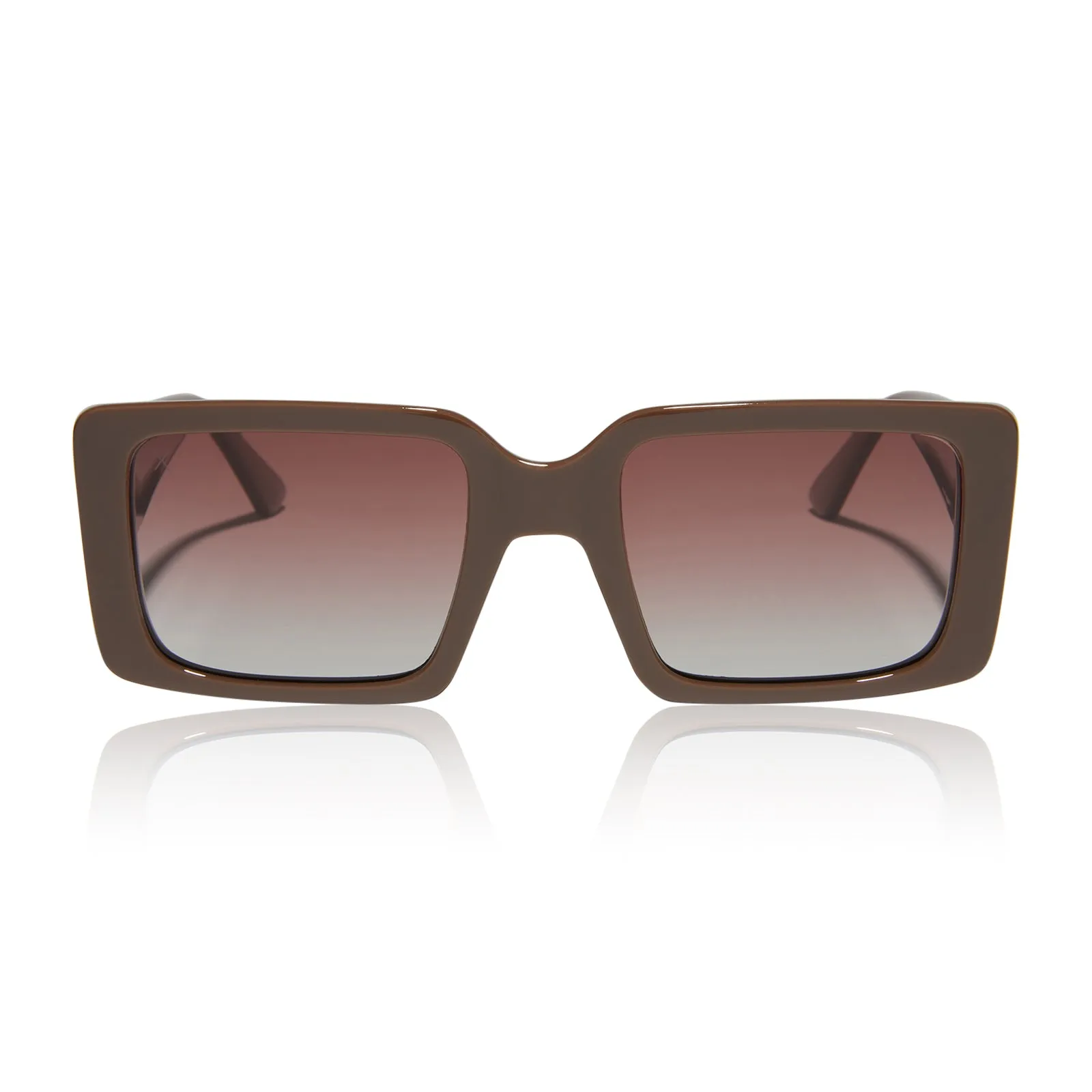 sunset - brown + brown gradient polarized sunglasses sold by Dime Optics