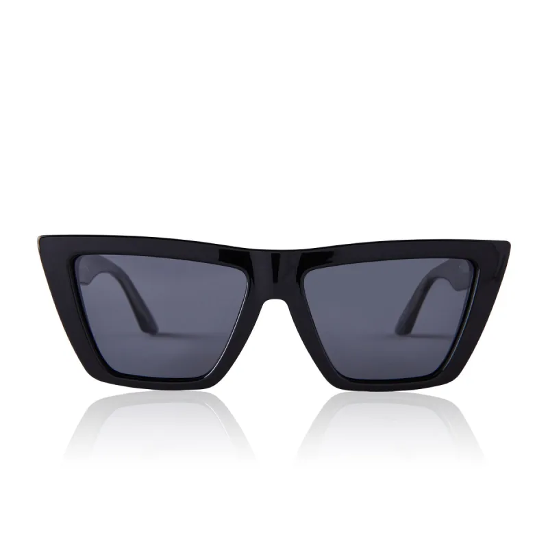 melrose - black + solid grey sunglasses sold by Dime Optics