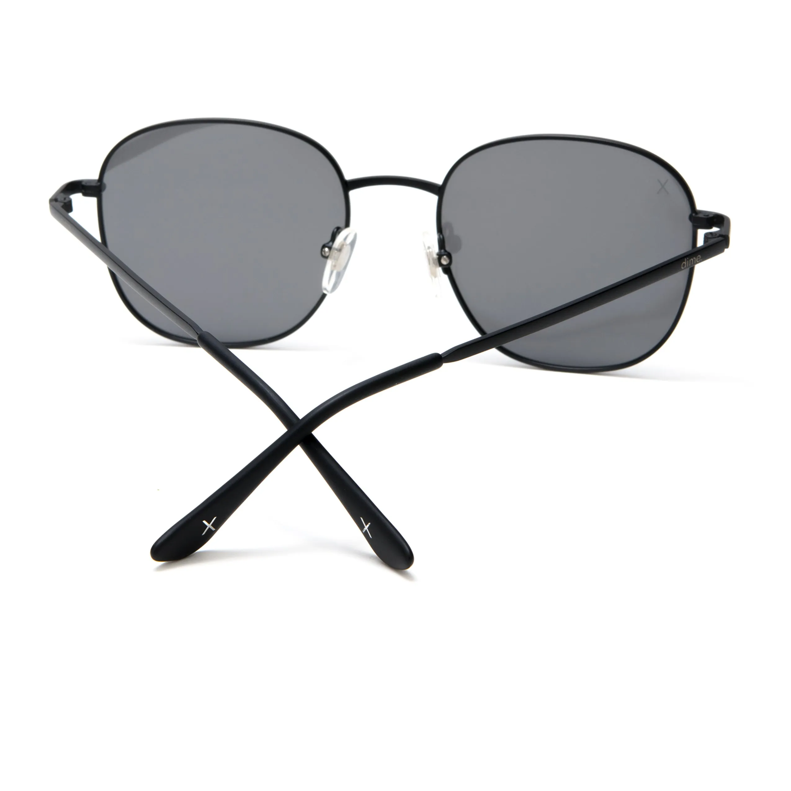 avalon - matte black + grey mirror sunglasses sold by Dime Optics product image thumbnail 3