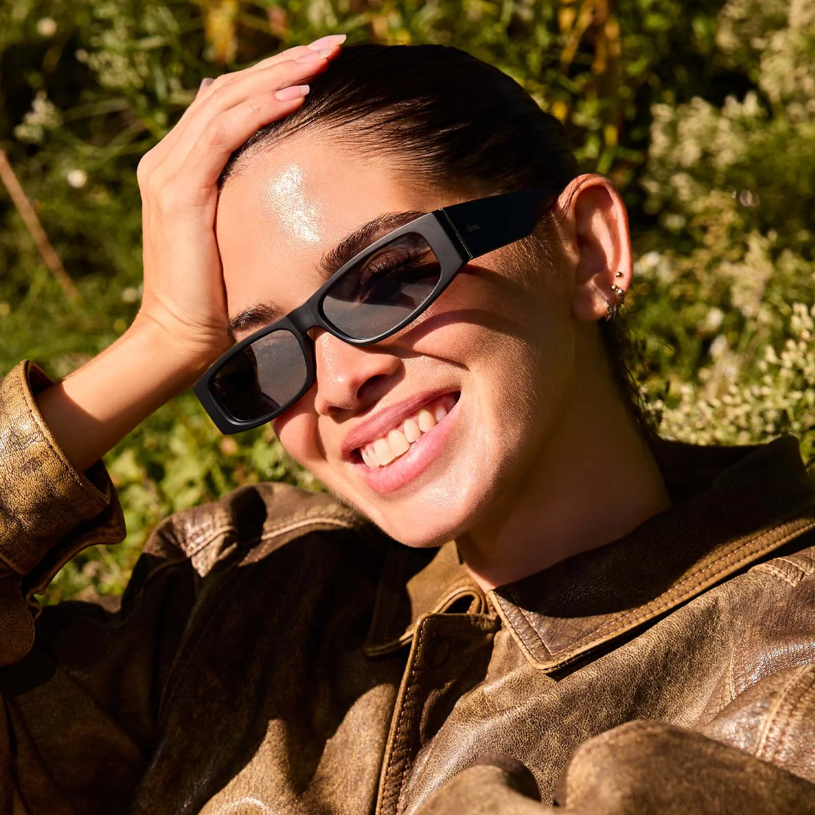 midnight - matte black grey w/ silver mirror + polarized sunglasses sold by Dime Optics product image thumbnail 2