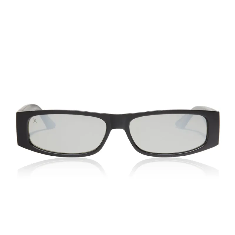 midnight - matte black grey w/ silver mirror + polarized sunglasses sold by Dime Optics