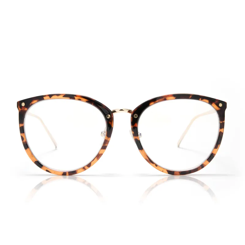 abbey - tortoise + blue light glasses made by Dime Optics