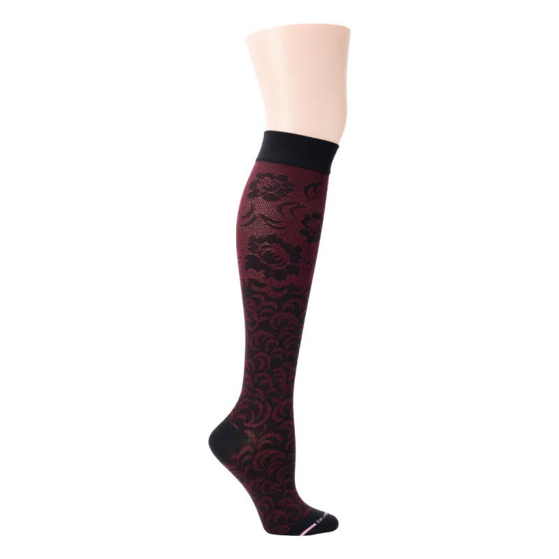 Damask Floral | Knee-High Compression Socks For Women sold by Dr. Motion