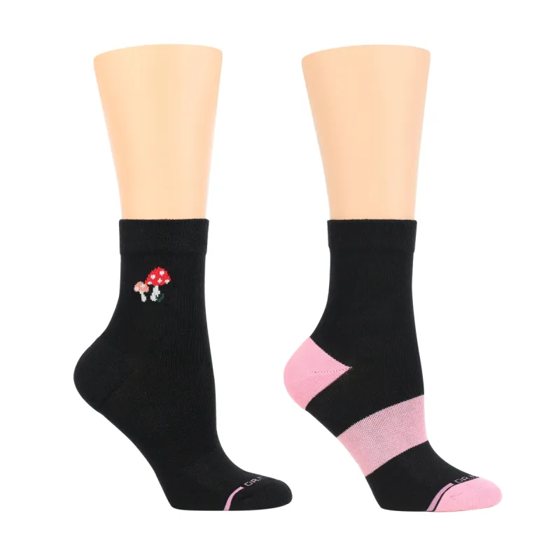 Placed Mushroom | Mid-Crew Compression Socks For Women sold by Dr. Motion