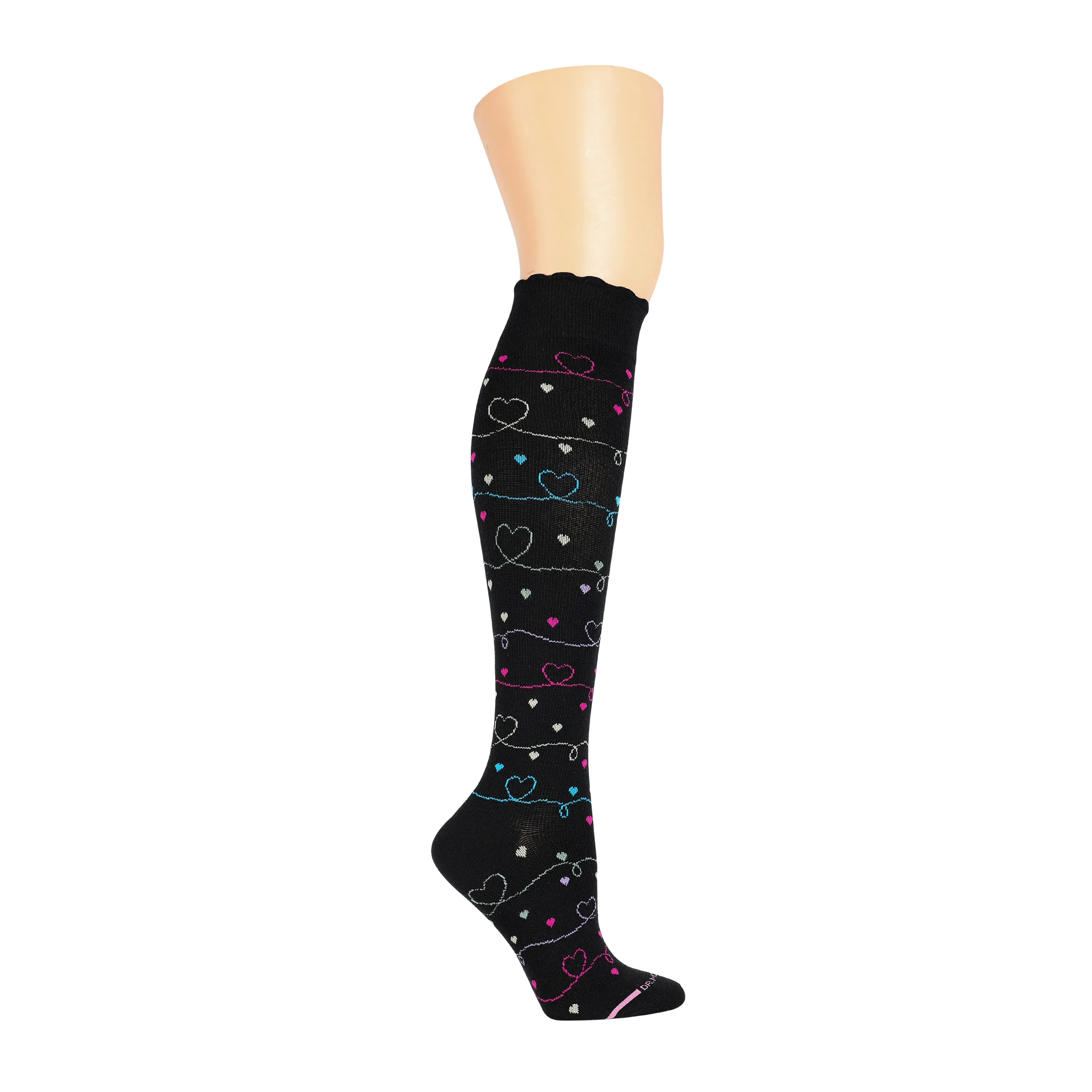 Scribble Hearts | Knee-High Compression Socks For Women sold by Dr. Motion