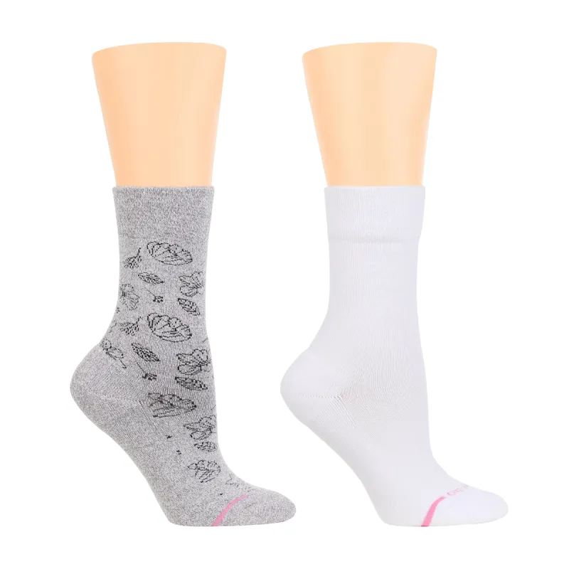 Floral Outline | Comfort Top Half-Cushion Socks For Women sold by Dr. Motion