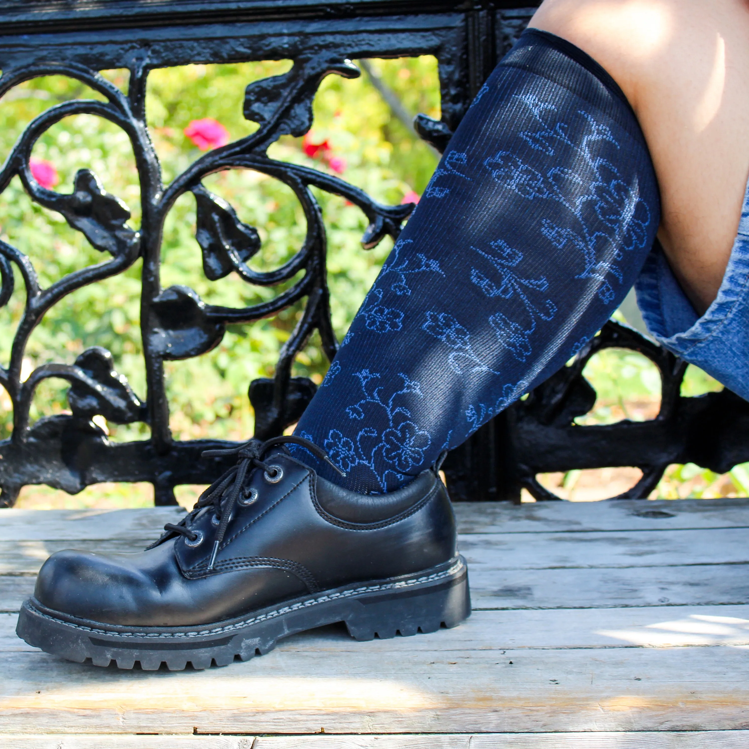 Floral Pattern | Wide Calf Knee-High Compression Socks For Women sold by Dr. Motion product image thumbnail 2