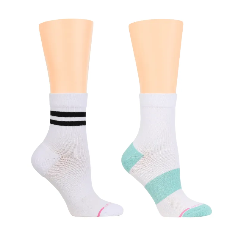 Double Stripe | Mid-Crew Compression Socks For Women sold by Dr. Motion