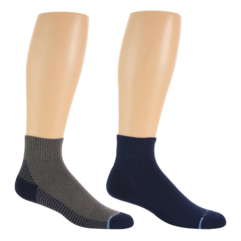Back Stripes Ribbed Cuff | Quarter Compression Socks For Men sold by Dr. Motion