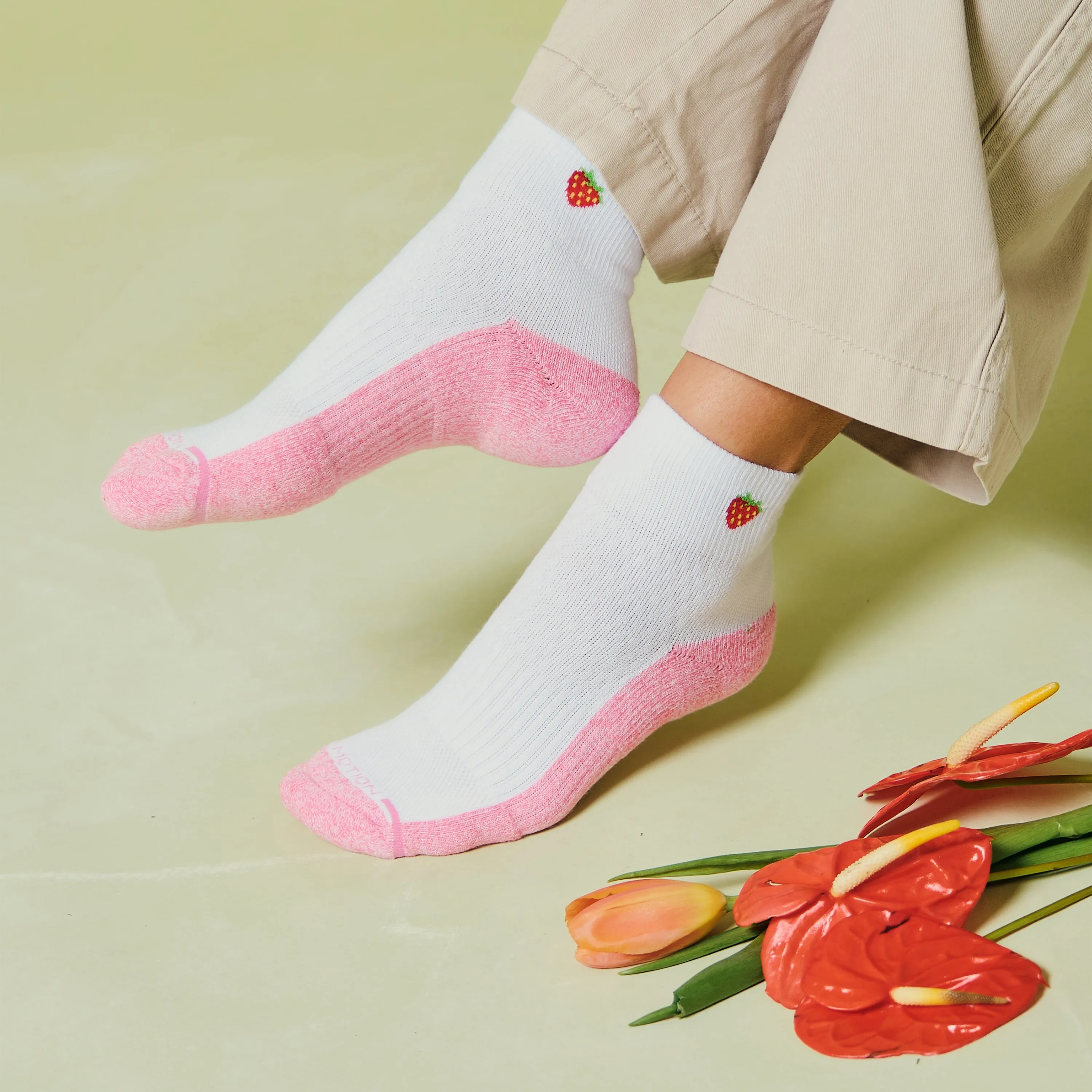 Strawberry | Quarter Compression Socks For Women sold by Dr. Motion product image thumbnail 2