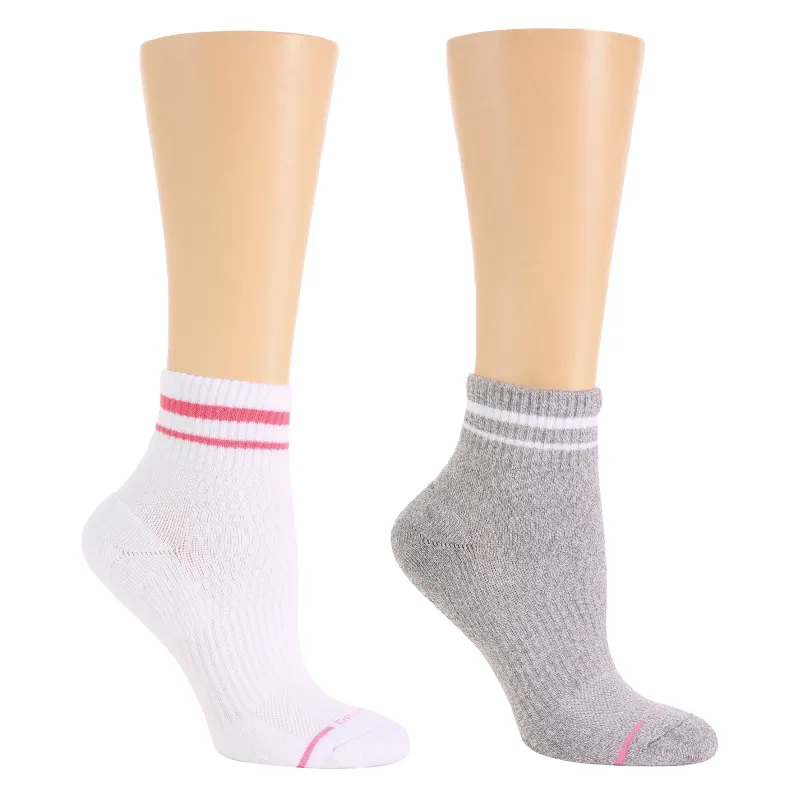 Varied Varsity Ribbed Cuff | Quarter Compression Socks For Women sold by Dr. Motion