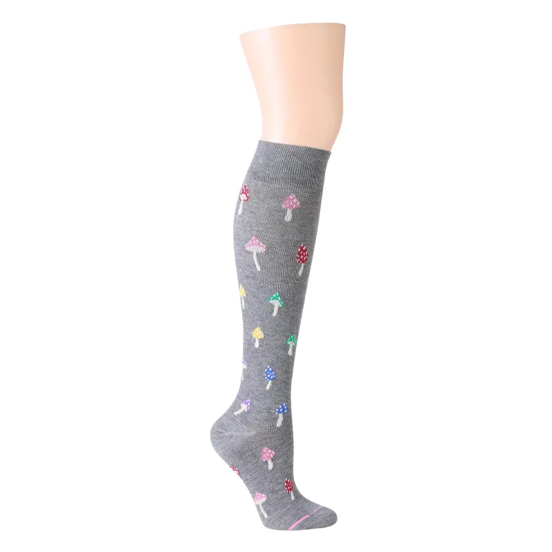 Colorful Shrooms | Knee-High Compression Socks For Women sold by Dr. Motion