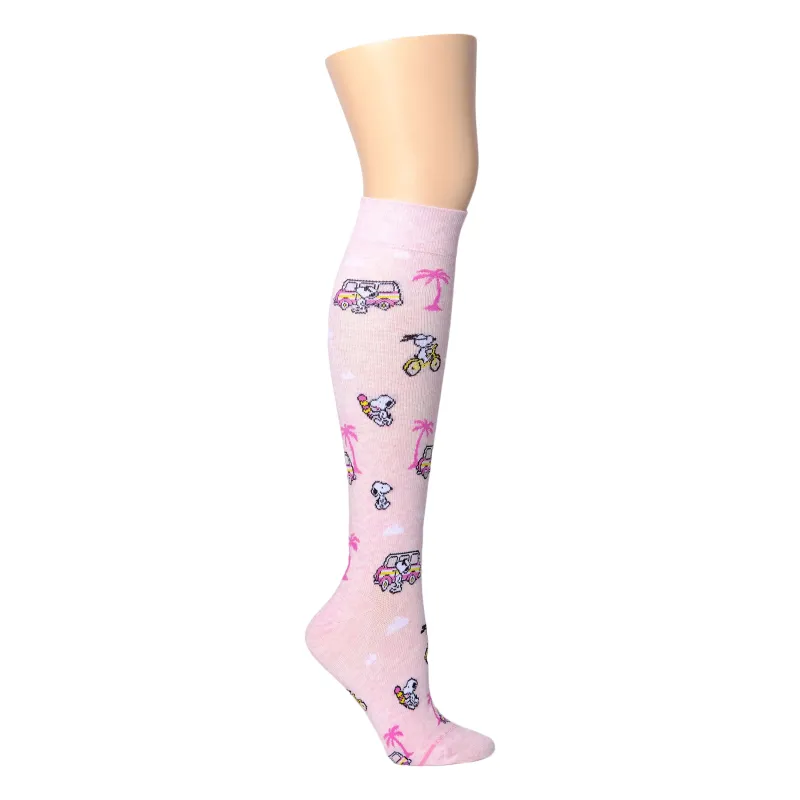 Snoopy Beach | Knee-High Compression Socks For Women made by Dr. Motion