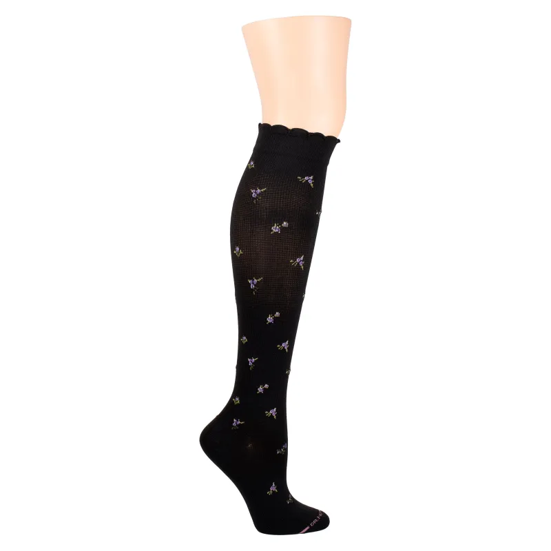Liberty Flowers | Wide Calf Knee-High Compression Socks For Women made by Dr. Motion