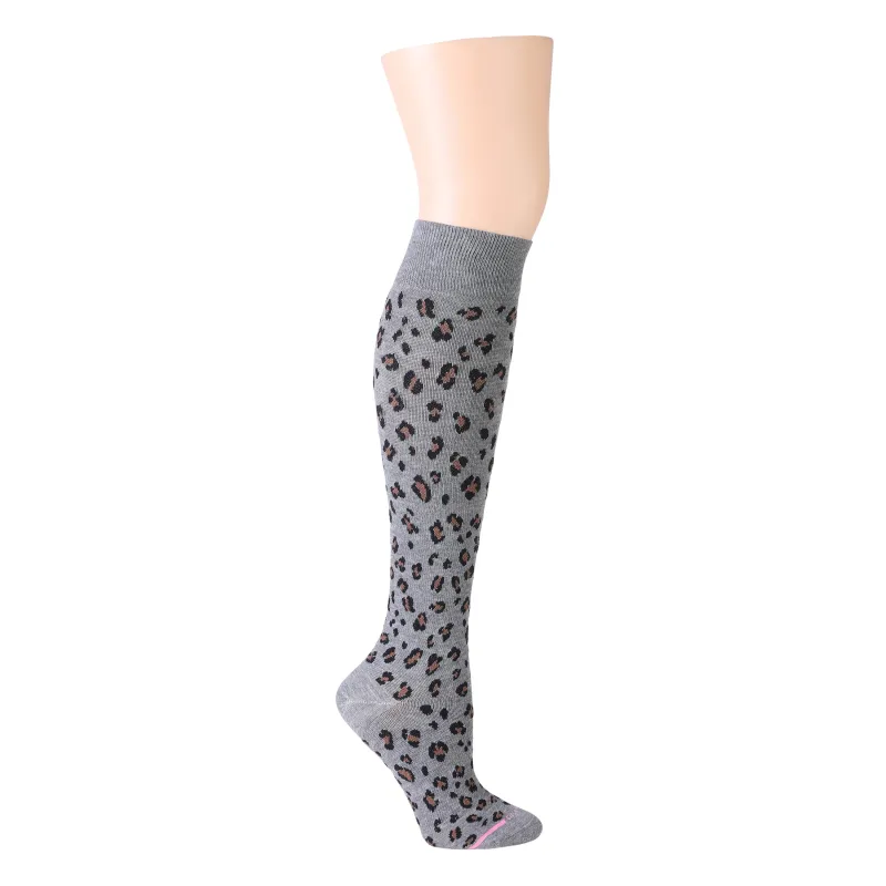 Leopard Print | Wide Calf Knee-High Compression Socks For Women made by Dr. Motion