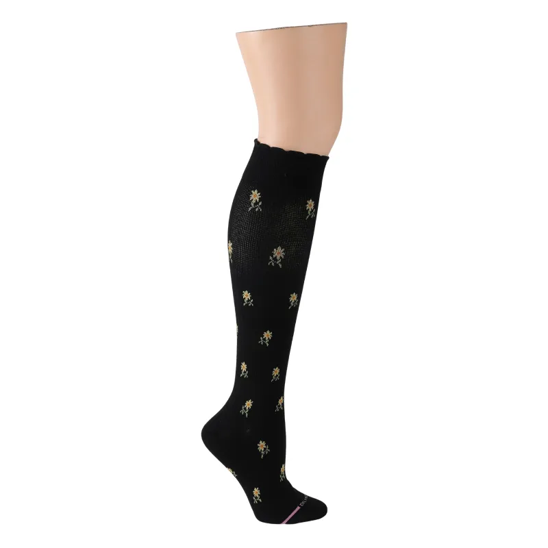 All Over Daisy | Knee-High Compression Socks For Women made by Dr. Motion