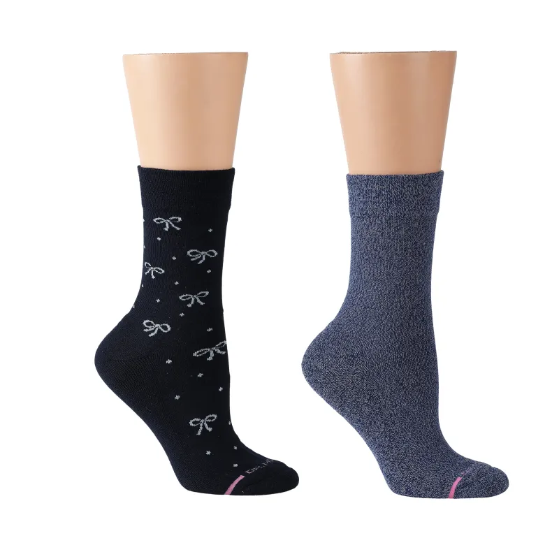 Bows & Dots | Diabetic Half-Cushion Socks For Women made by Dr. Motion