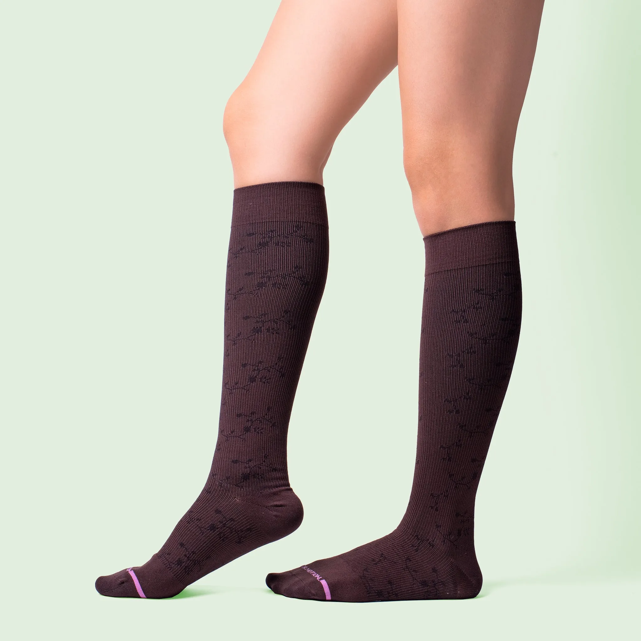 Floral Texture | Knee-High Compression Socks For Women sold by Dr. Motion product image thumbnail 2