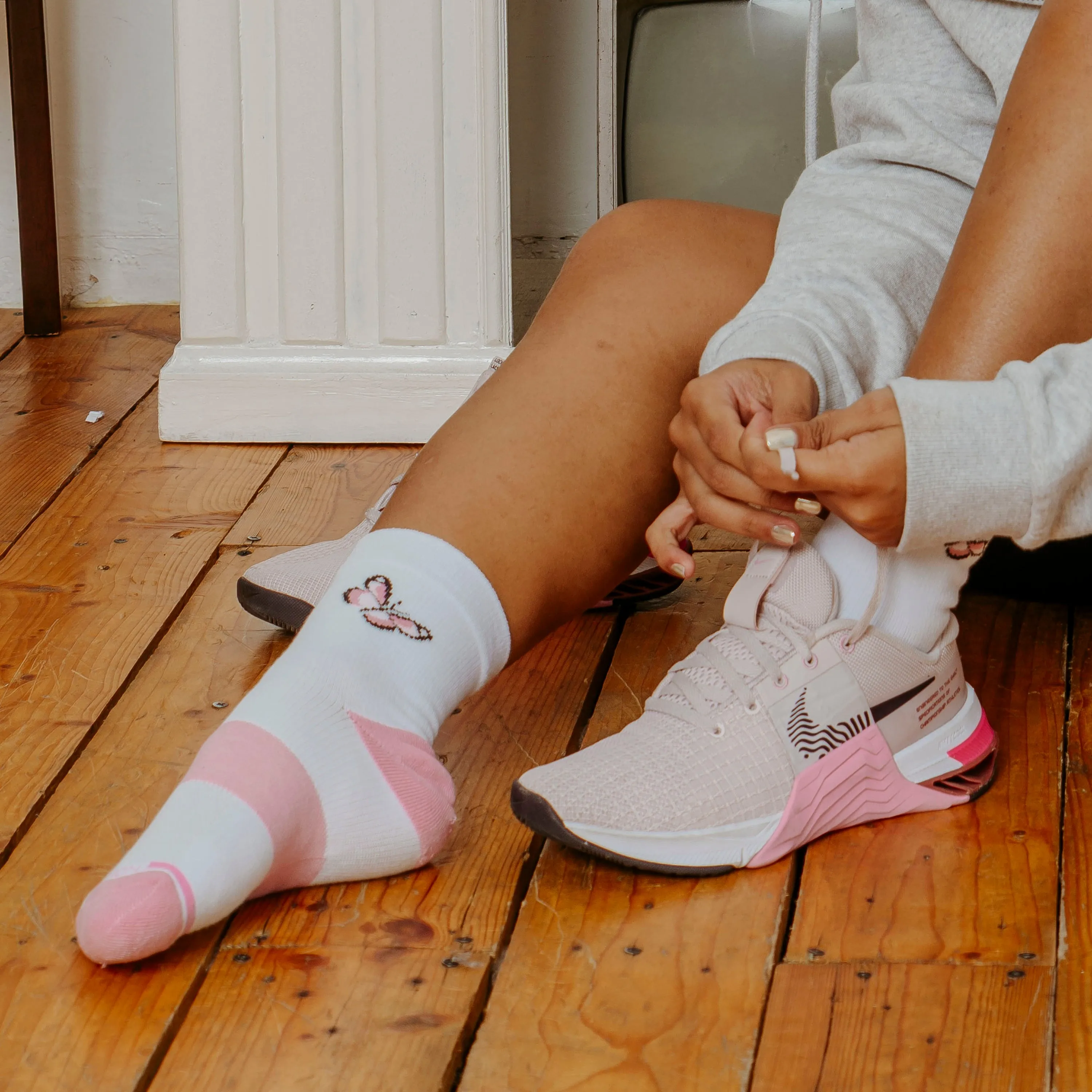 Placed Butterfly | Mid-Crew Compression Socks For Women sold by Dr. Motion product image thumbnail 2