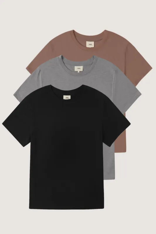 Relaxed Crew Neck T-shirt Pack (Cappuccino) sold by EasyStandard