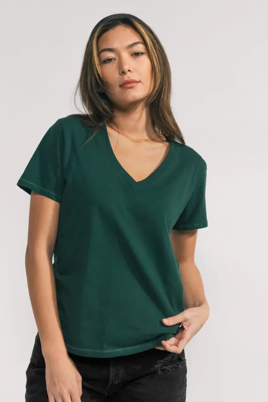 Relaxed V-Neck T-Shirt (Pine) sold by EasyStandard