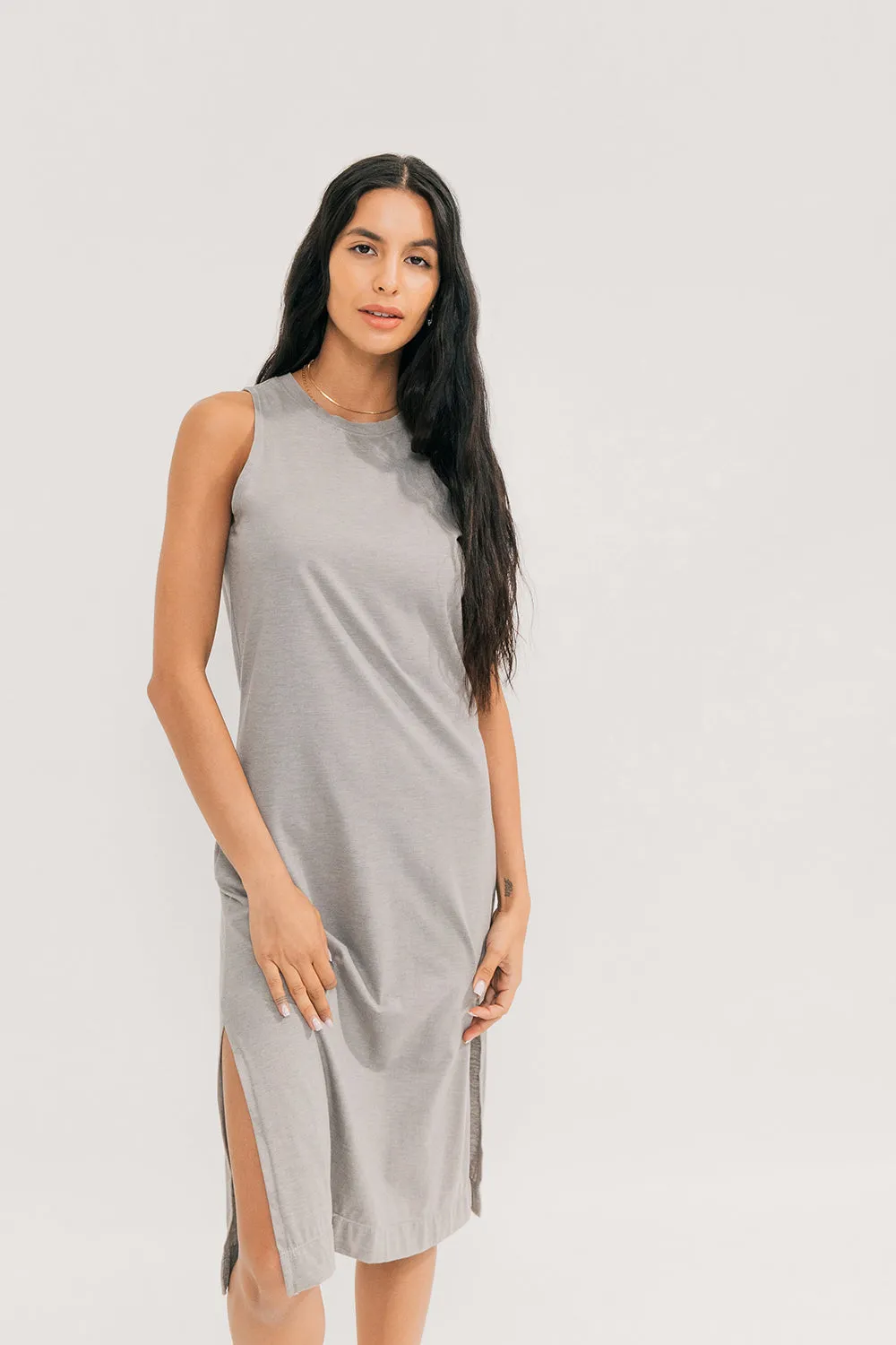 Relaxed Midi Muscle Dress (Slate) sold by EasyStandard