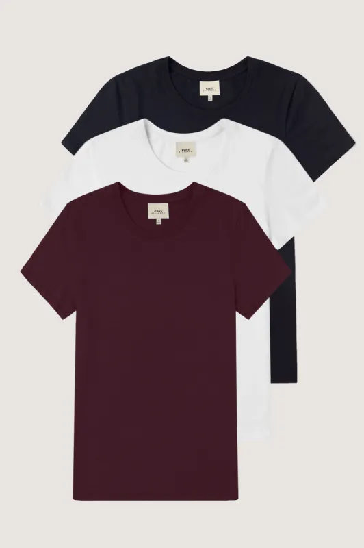 Fitted Crew Neck T-Shirt Bundle (Red, Red Wine) sold by EasyStandard