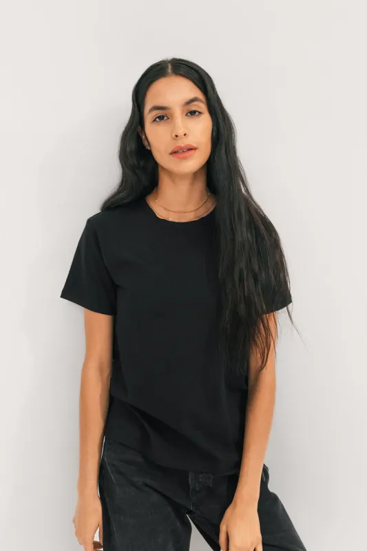 Vintage Relaxed Crew Neck T-Shirt (Jet Black) sold by EasyStandard