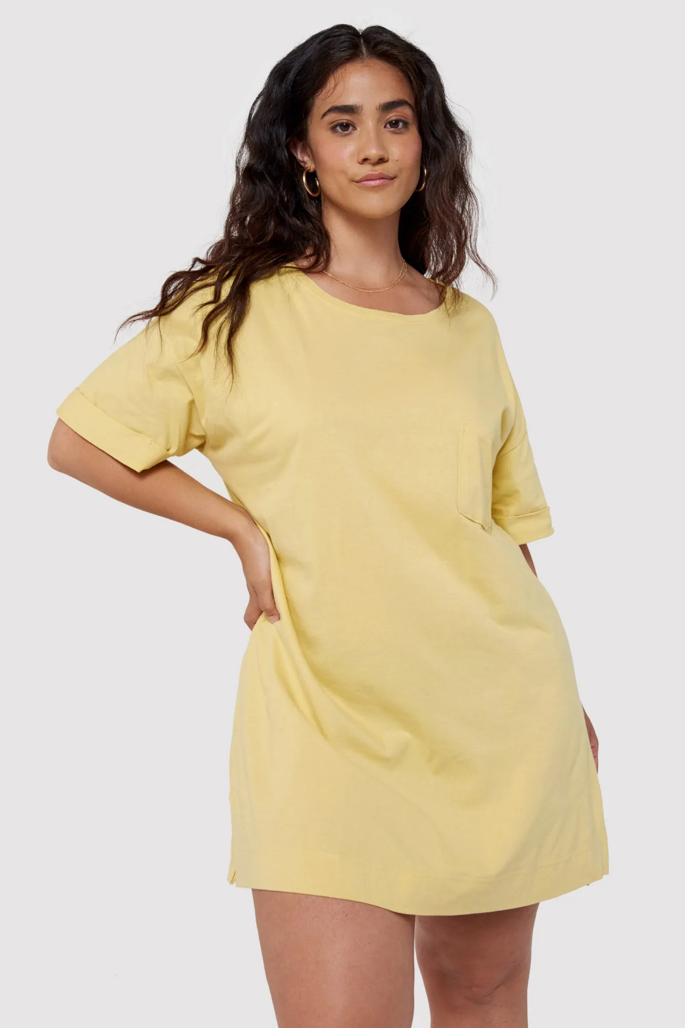 Relaxed T-Shirt Dress (Flaxen) sold by EasyStandard product image thumbnail 4