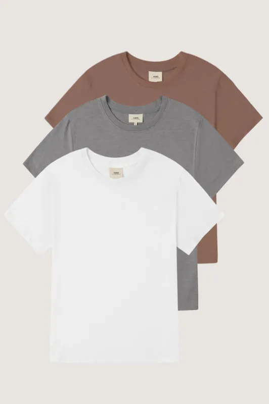 Relaxed Crew Neck T-shirt Pack (Macademia) sold by EasyStandard