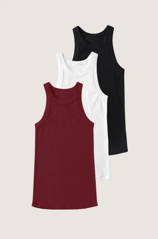 Rib Fitted Racer Tank Pack (Collegiate) sold by EasyStandard