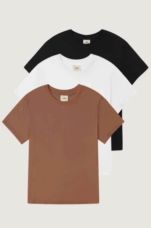 Relaxed Crew Neck T-shirt Pack (Coffee Break) sold by EasyStandard