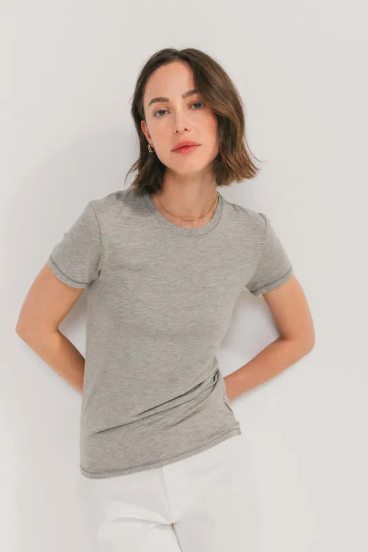 Fitted Crew Neck T-Shirt (Heather Grey) sold by EasyStandard