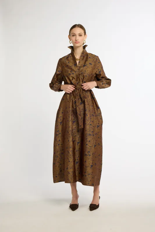 Limited Edition Eleanor Shirt Dress Navy & Copper Floral sold by Eleanor Leftwich