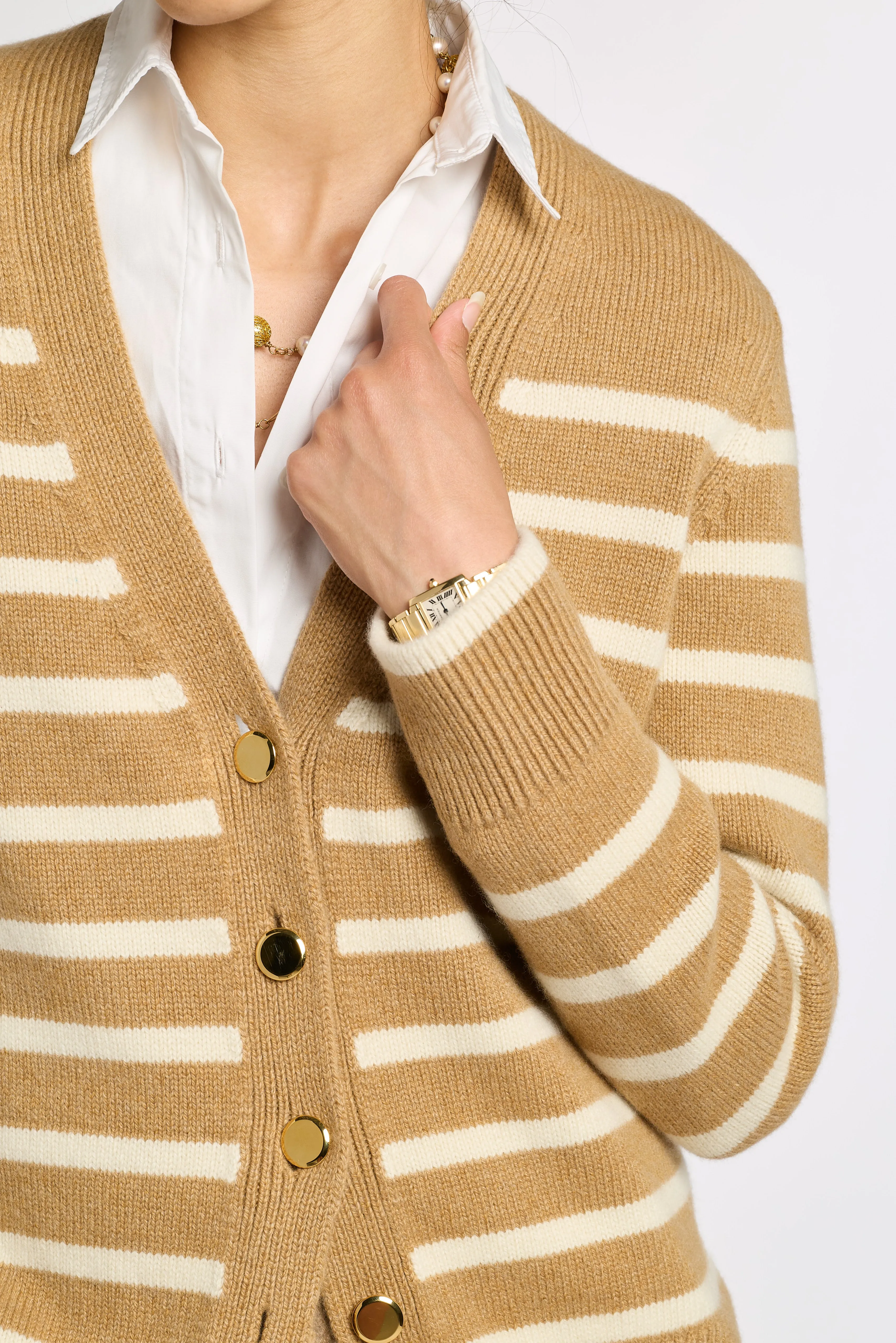 Striped Classic Cashmere Cardigan sold by Eleanor Leftwich product image thumbnail 2