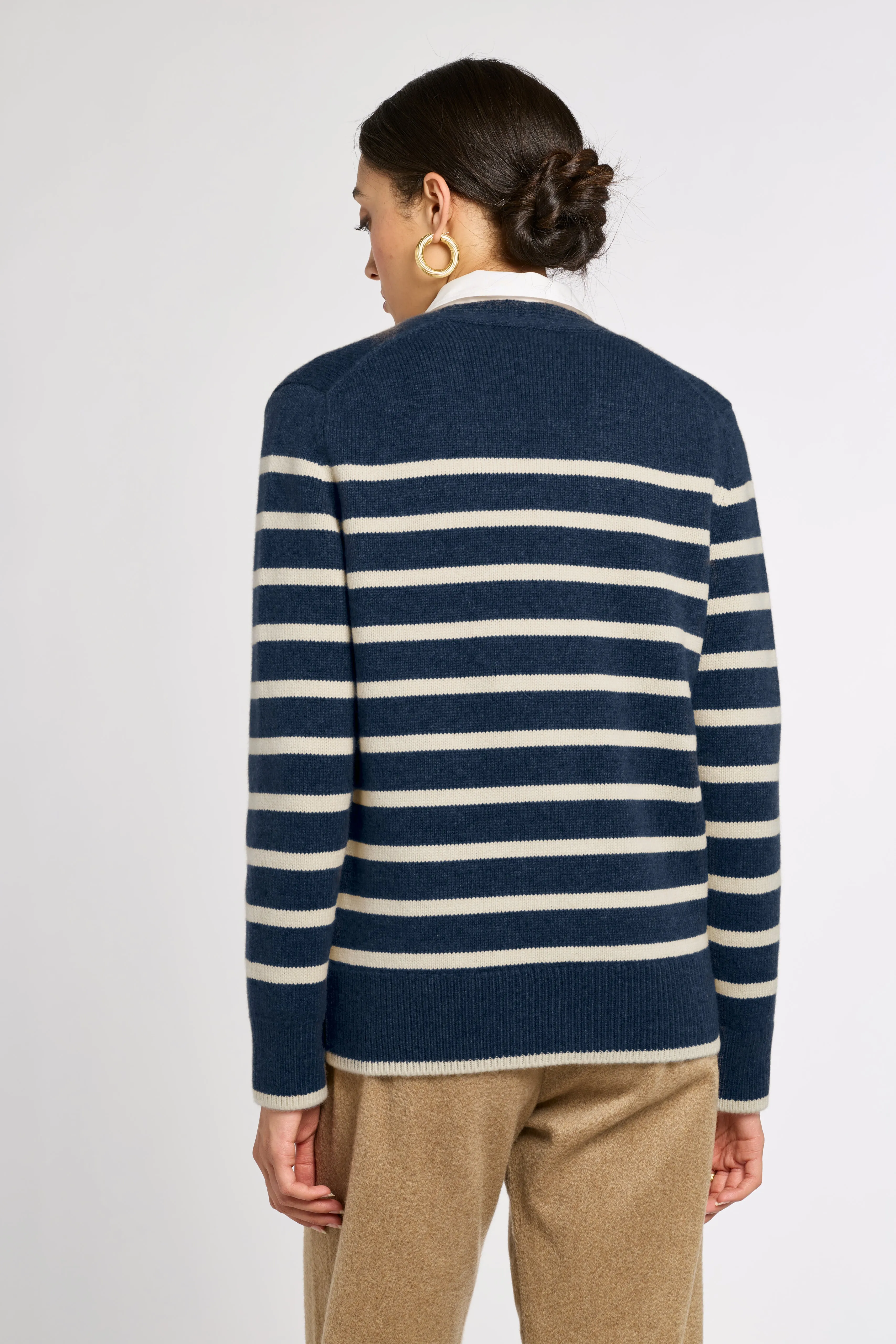 Striped Classic Cashmere Cardigan sold by Eleanor Leftwich product image thumbnail 3
