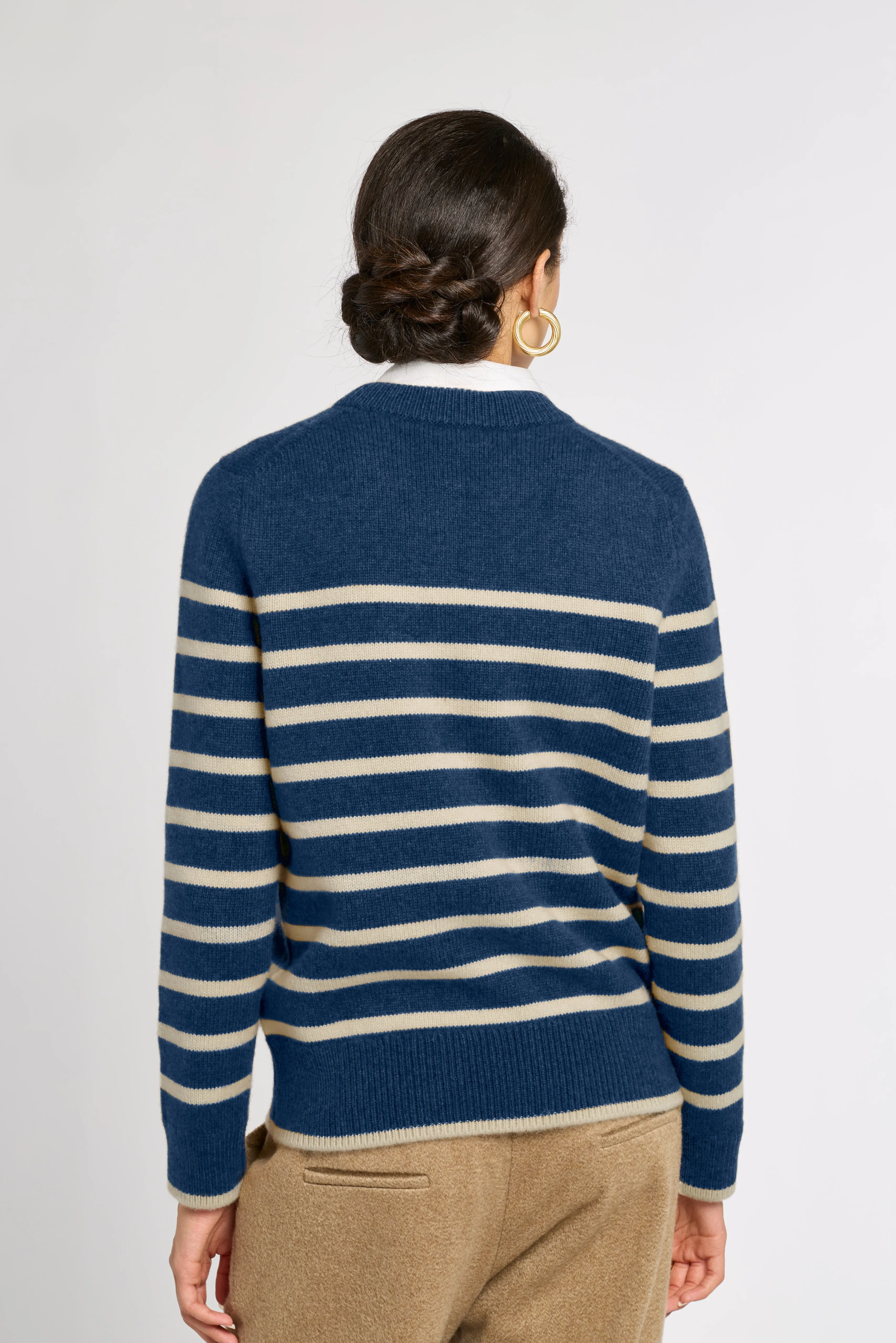 Striped Classic Cashmere Crew sold by Eleanor Leftwich product image thumbnail 3