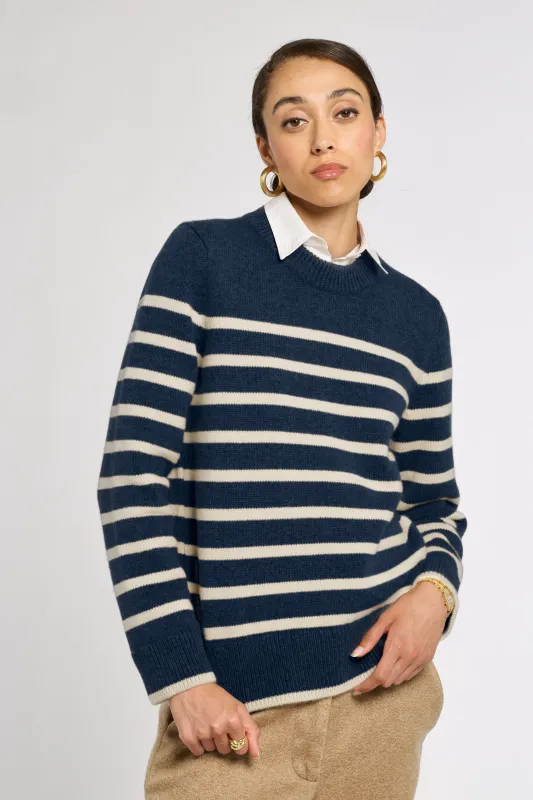 Striped Classic Cashmere Crew sold by Eleanor Leftwich