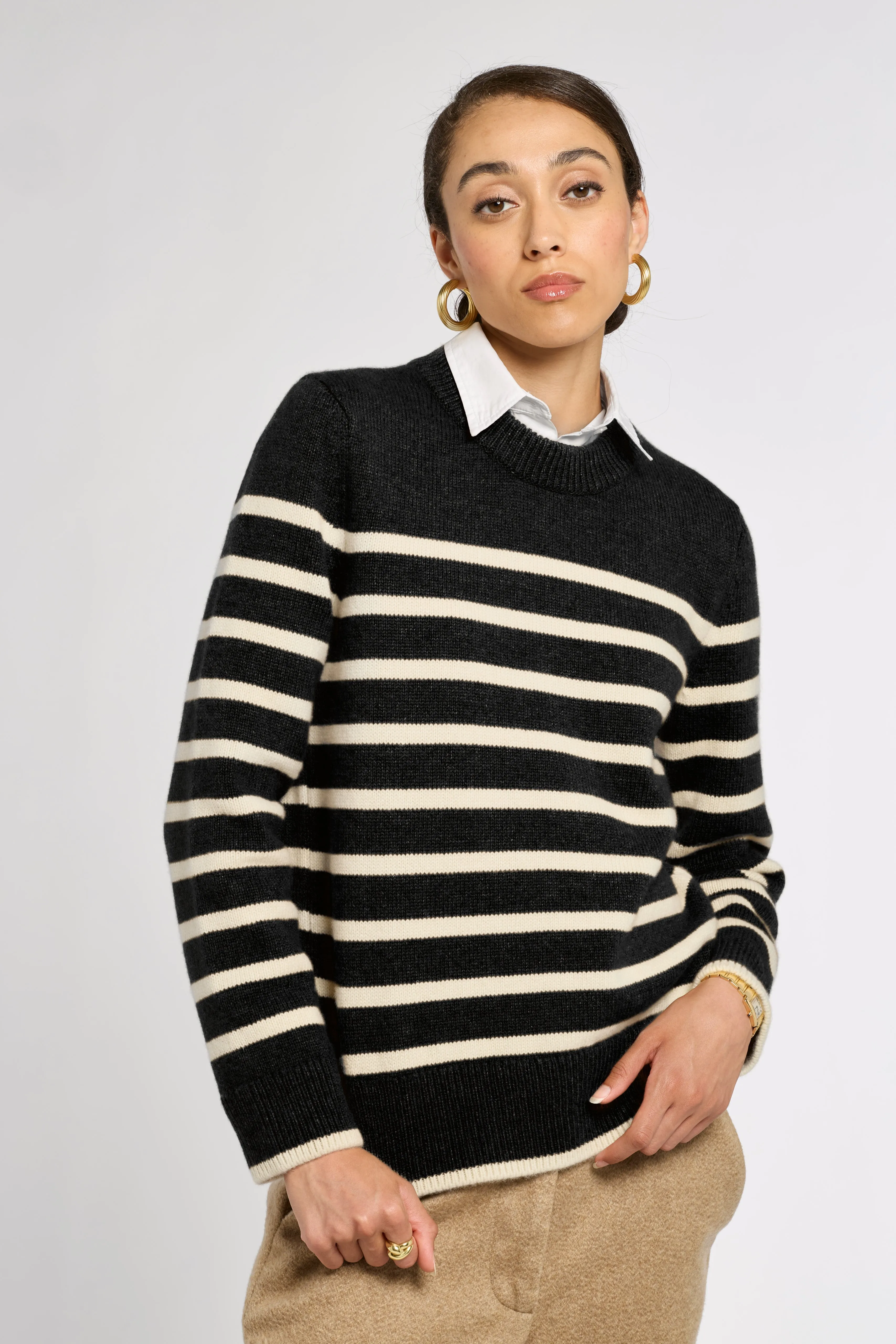 Striped Classic Cashmere Crew sold by Eleanor Leftwich