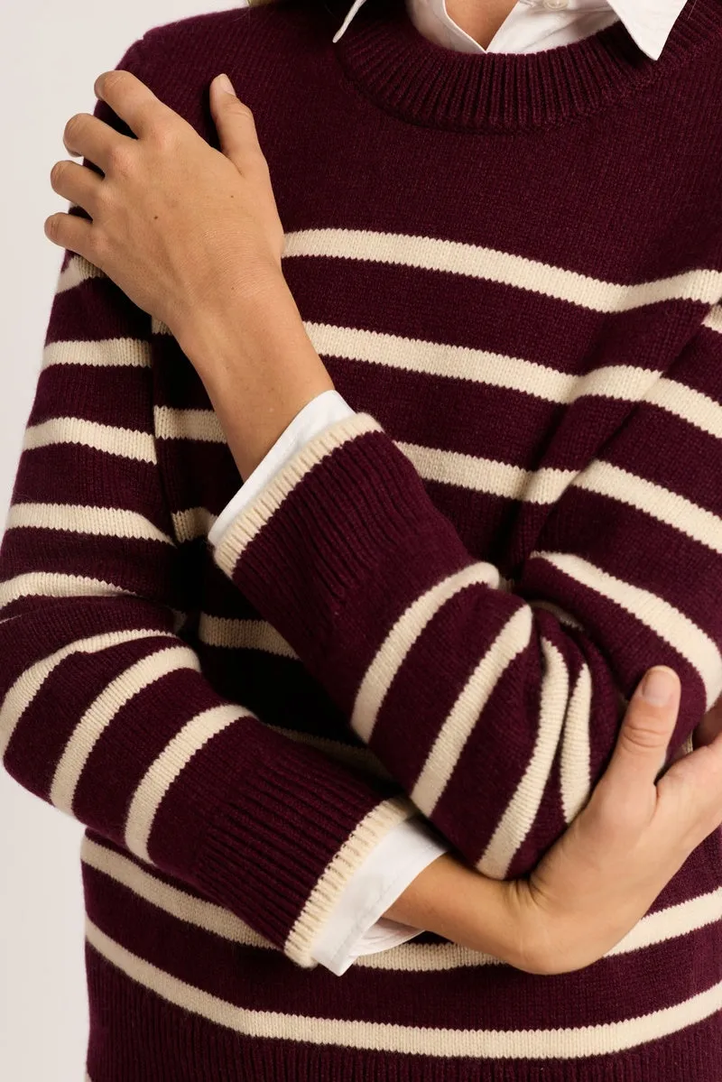 Striped Classic Cashmere Crew sold by Eleanor Leftwich product image thumbnail 3