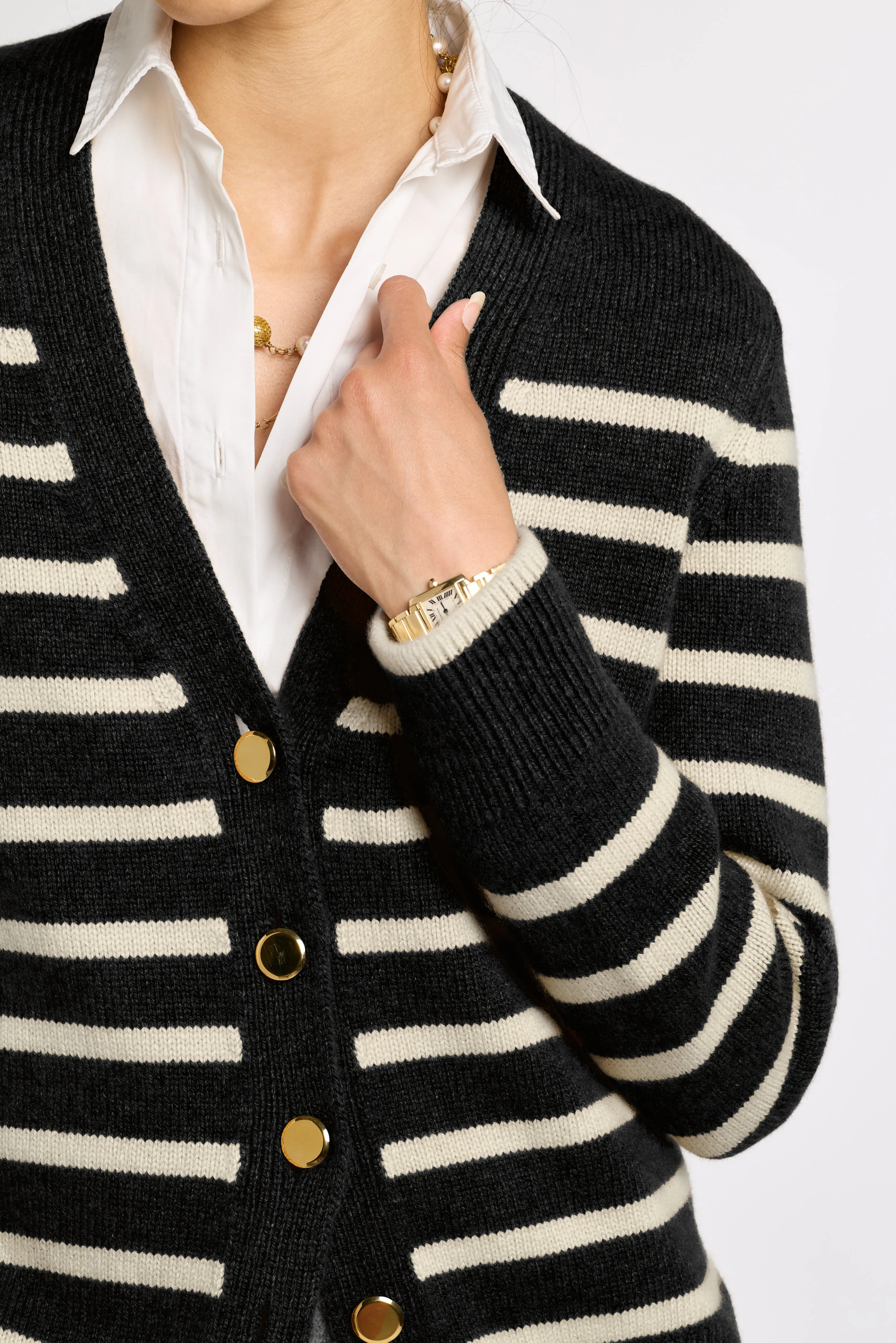 Striped Classic Cashmere Cardigan sold by Eleanor Leftwich product image thumbnail 2