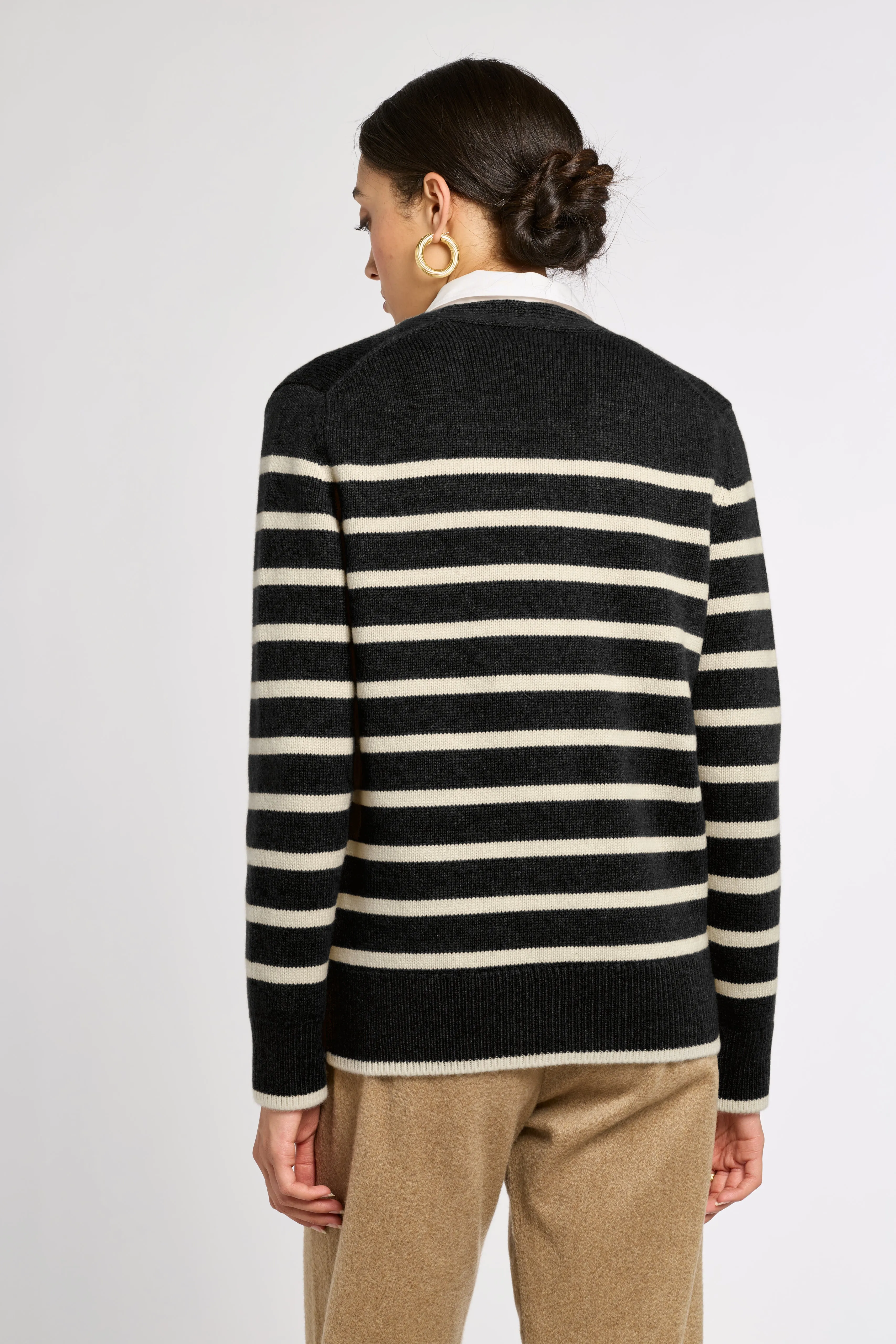 Striped Classic Cashmere Cardigan sold by Eleanor Leftwich product image thumbnail 3