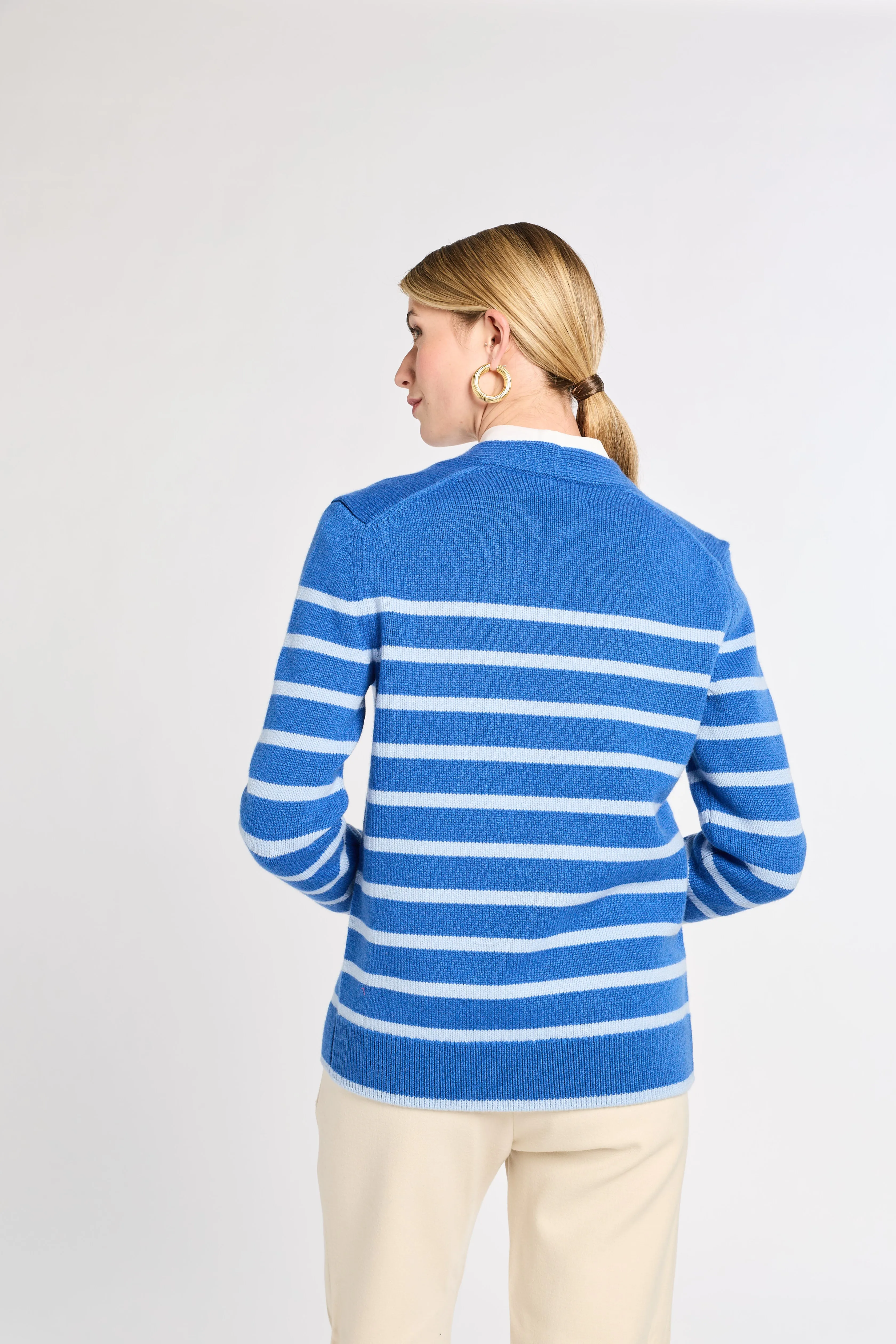 Striped Classic Cashmere Cardigan sold by Eleanor Leftwich product image thumbnail 5