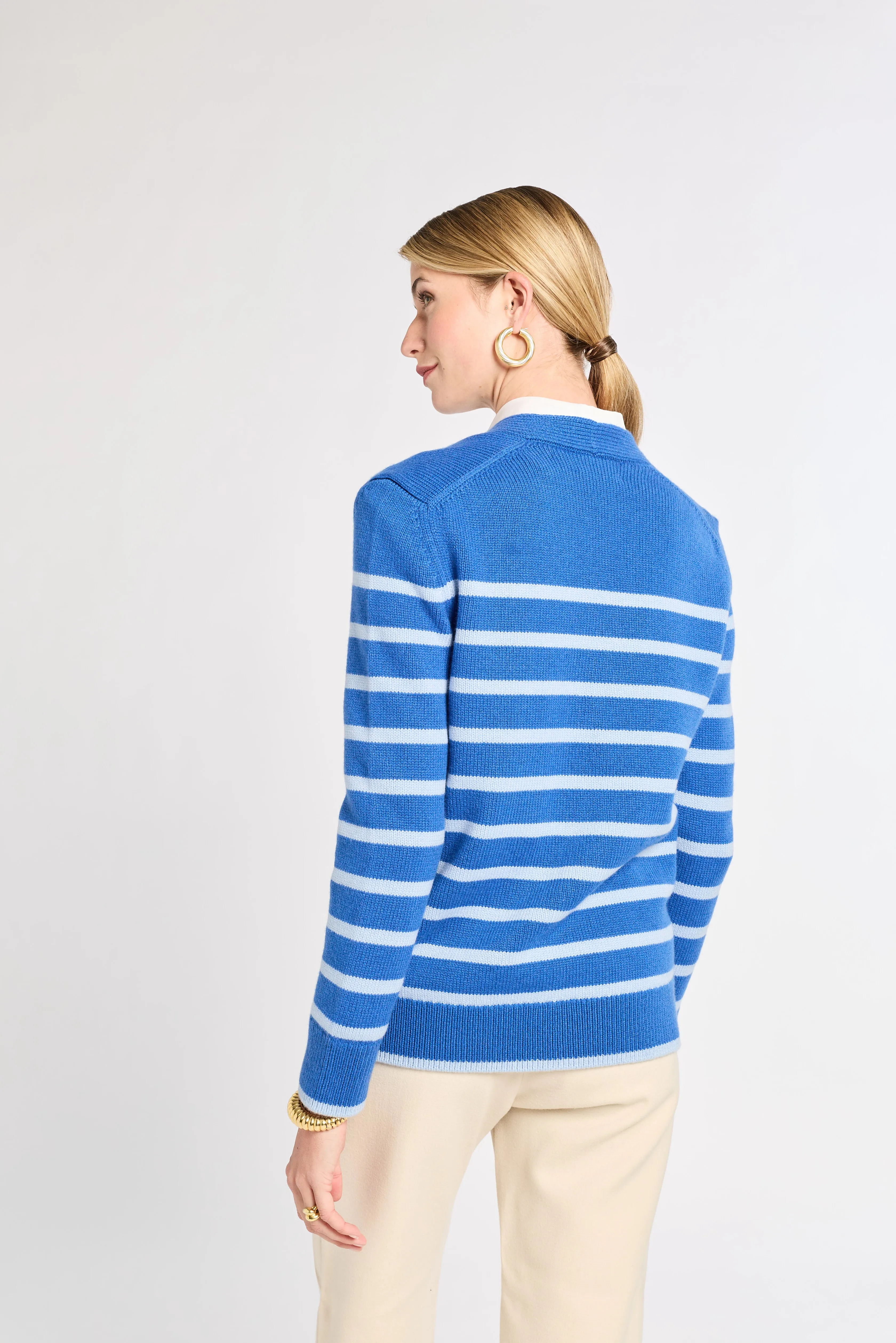 Striped Classic Cashmere Cardigan sold by Eleanor Leftwich product image thumbnail 4