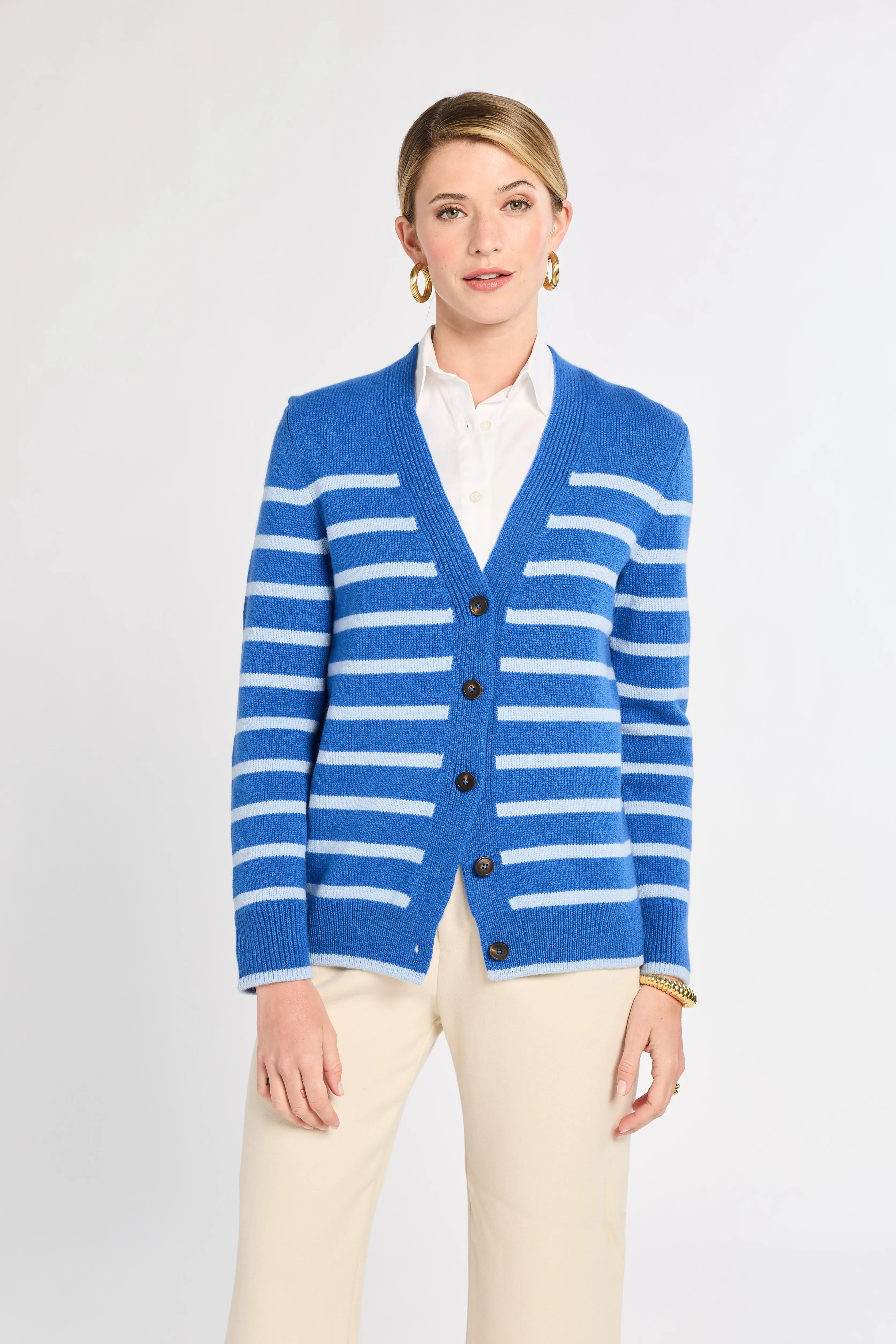 Striped Classic Cashmere Cardigan sold by Eleanor Leftwich