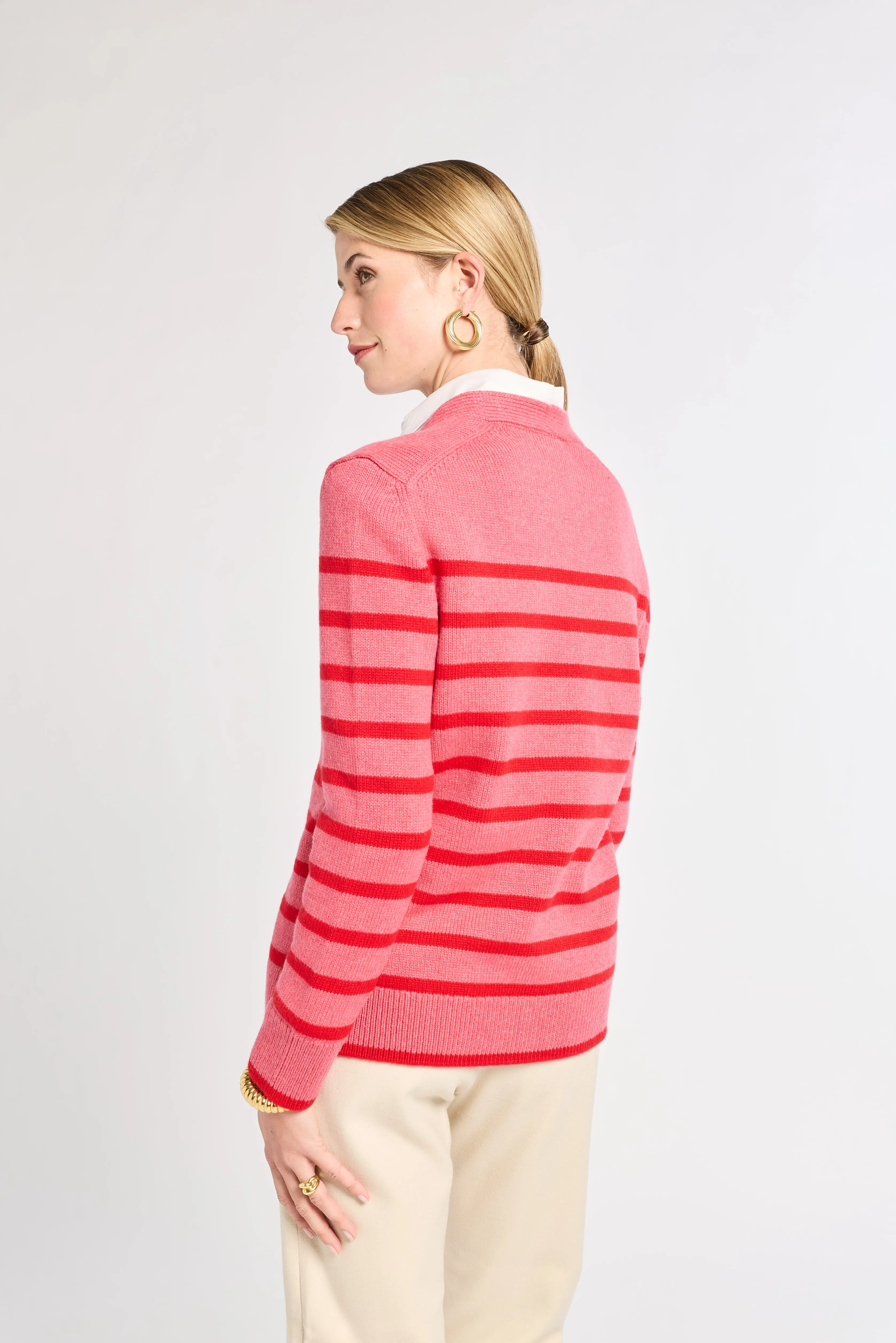 Striped Classic Cashmere Cardigan sold by Eleanor Leftwich product image thumbnail 4