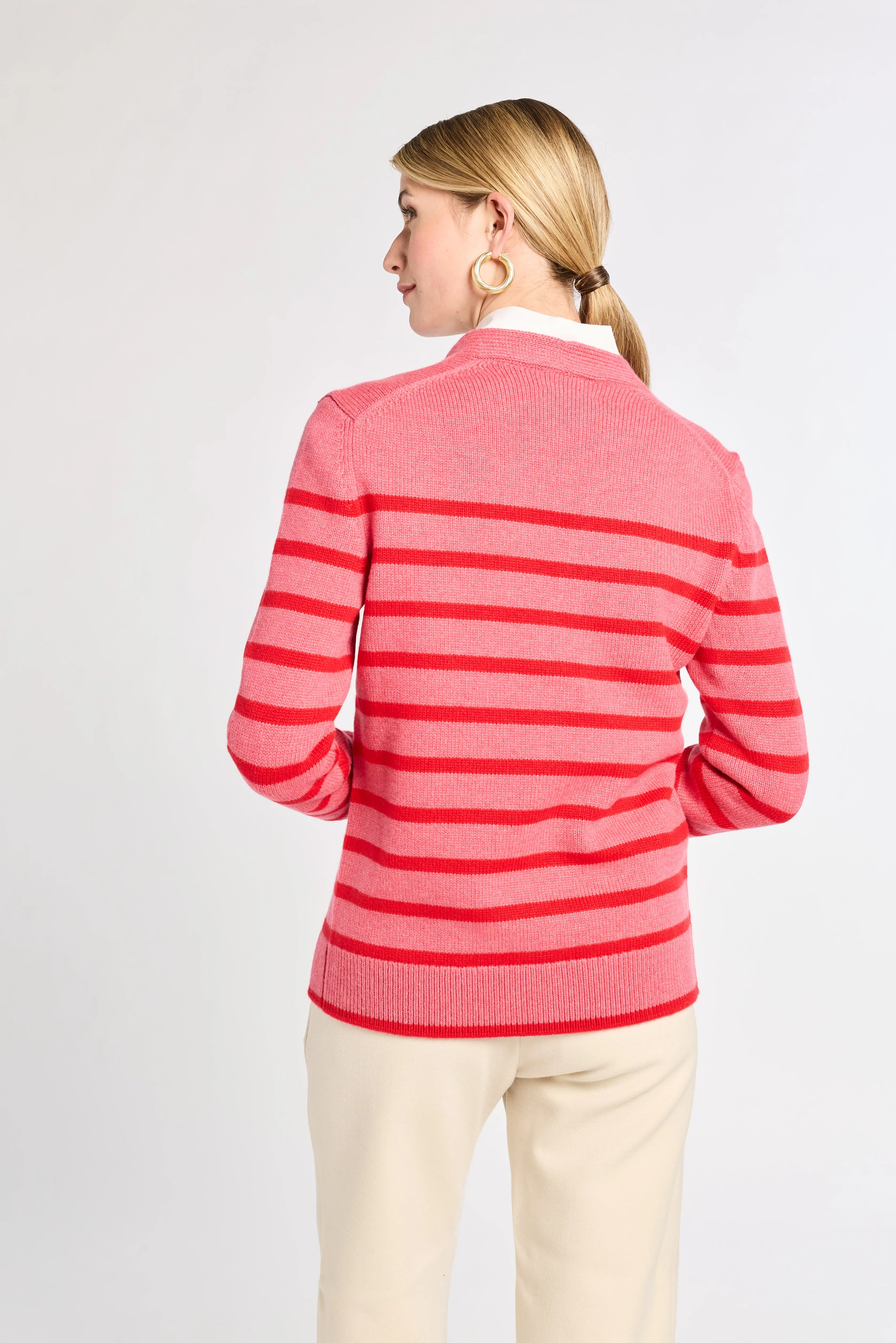 Striped Classic Cashmere Cardigan sold by Eleanor Leftwich product image thumbnail 5