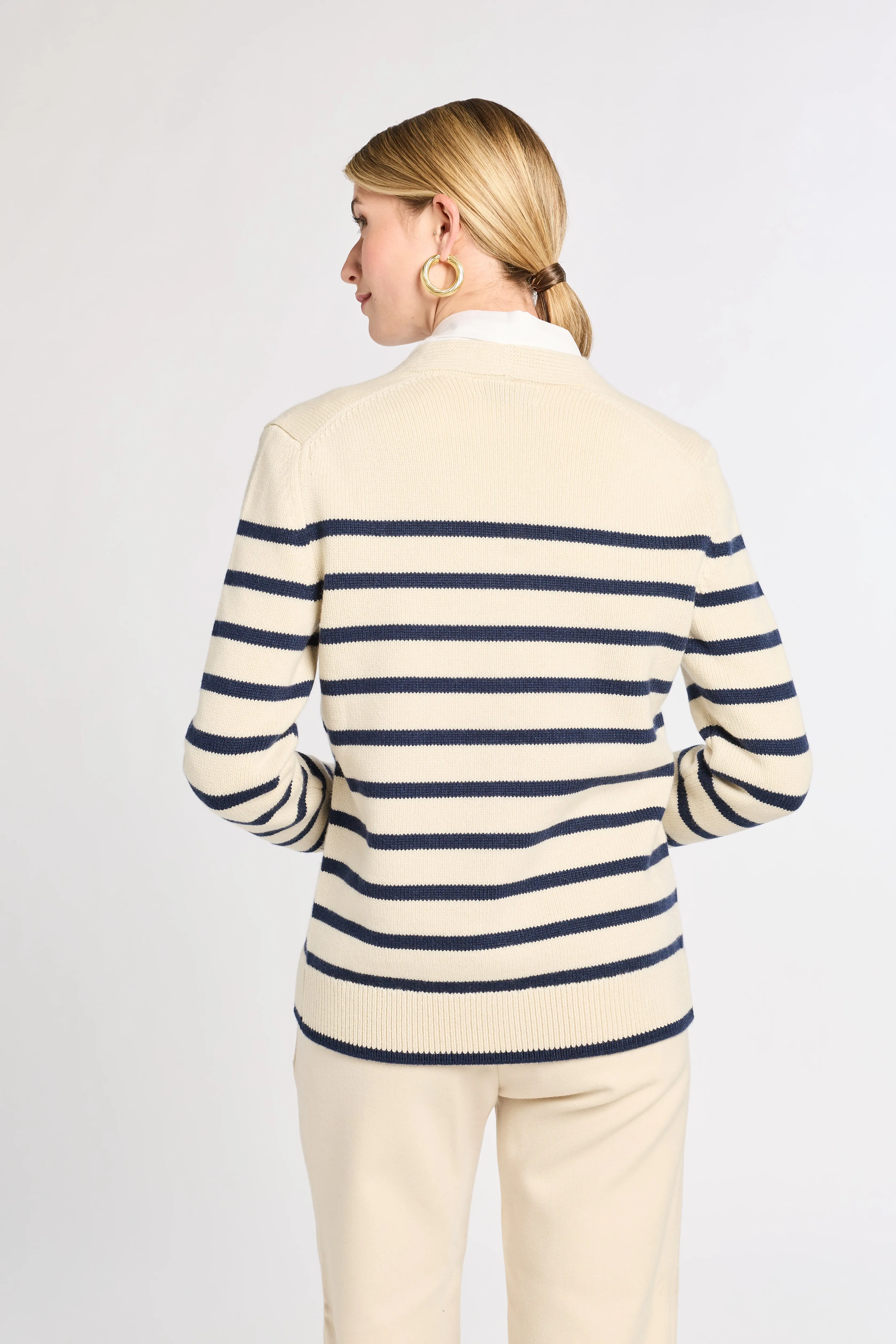 Striped Classic Cashmere Cardigan sold by Eleanor Leftwich product image thumbnail 4