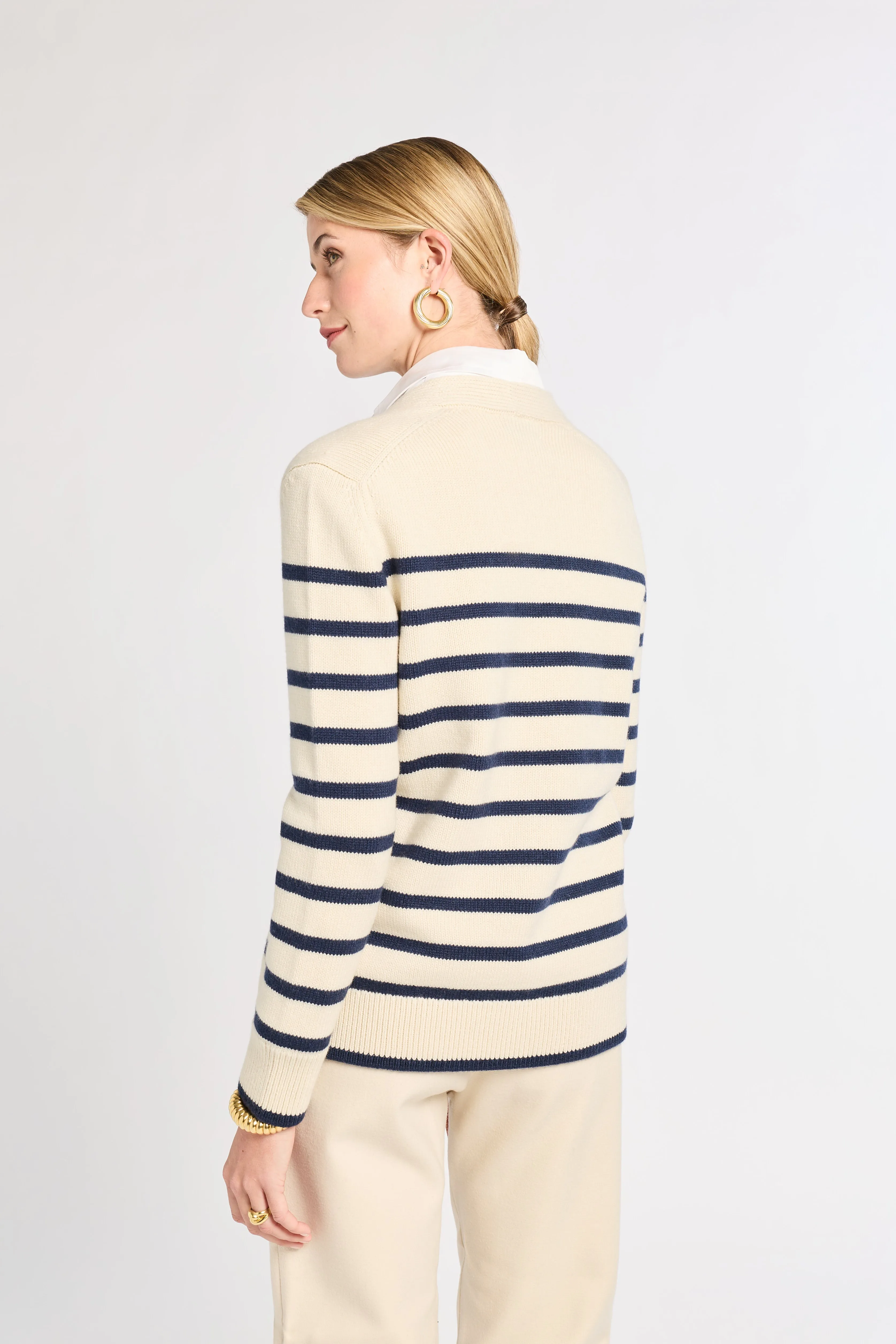 Striped Classic Cashmere Cardigan sold by Eleanor Leftwich product image thumbnail 3